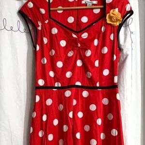 Disney Parks Disney Dress Shop Minnie Mouse Red Polka Dot Dress Retro Sz M